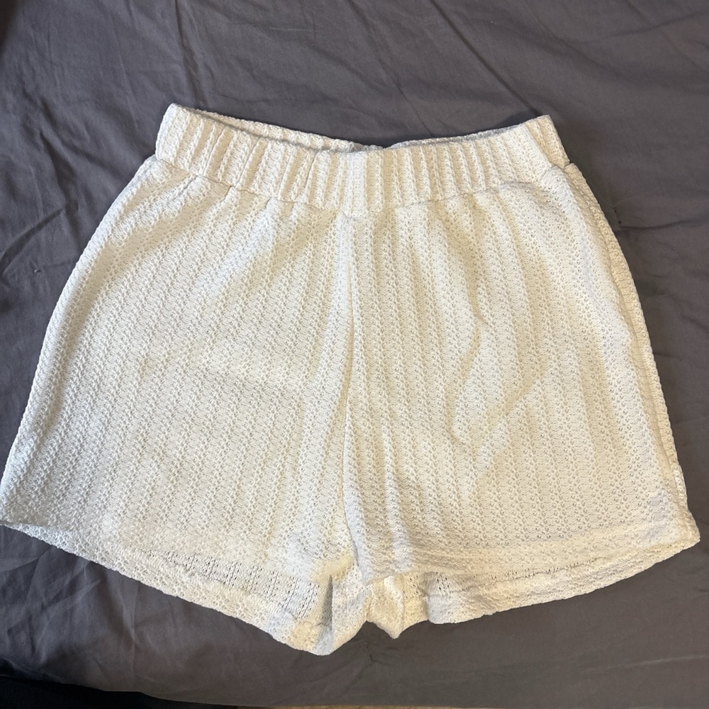 Princess Polly Cream High Waist Shorts